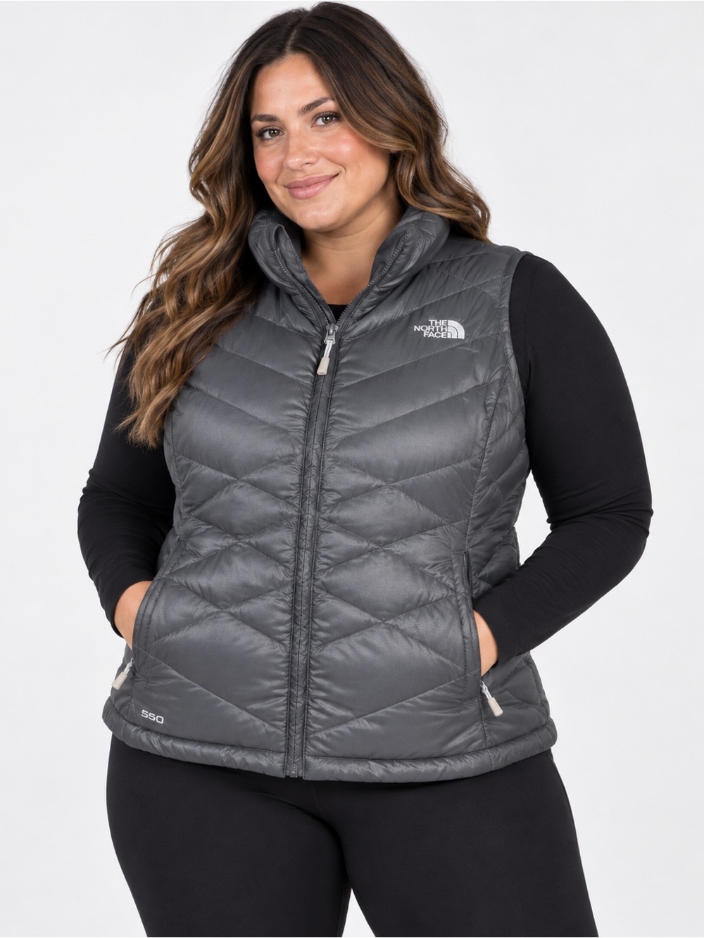 The North Face 550 grams Women's XL Gray Insulated Puffer Vest